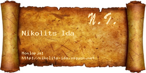 Nikolits Ida névjegykártya